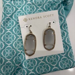 Kendra Scott Silver and Gray Drop Earrings